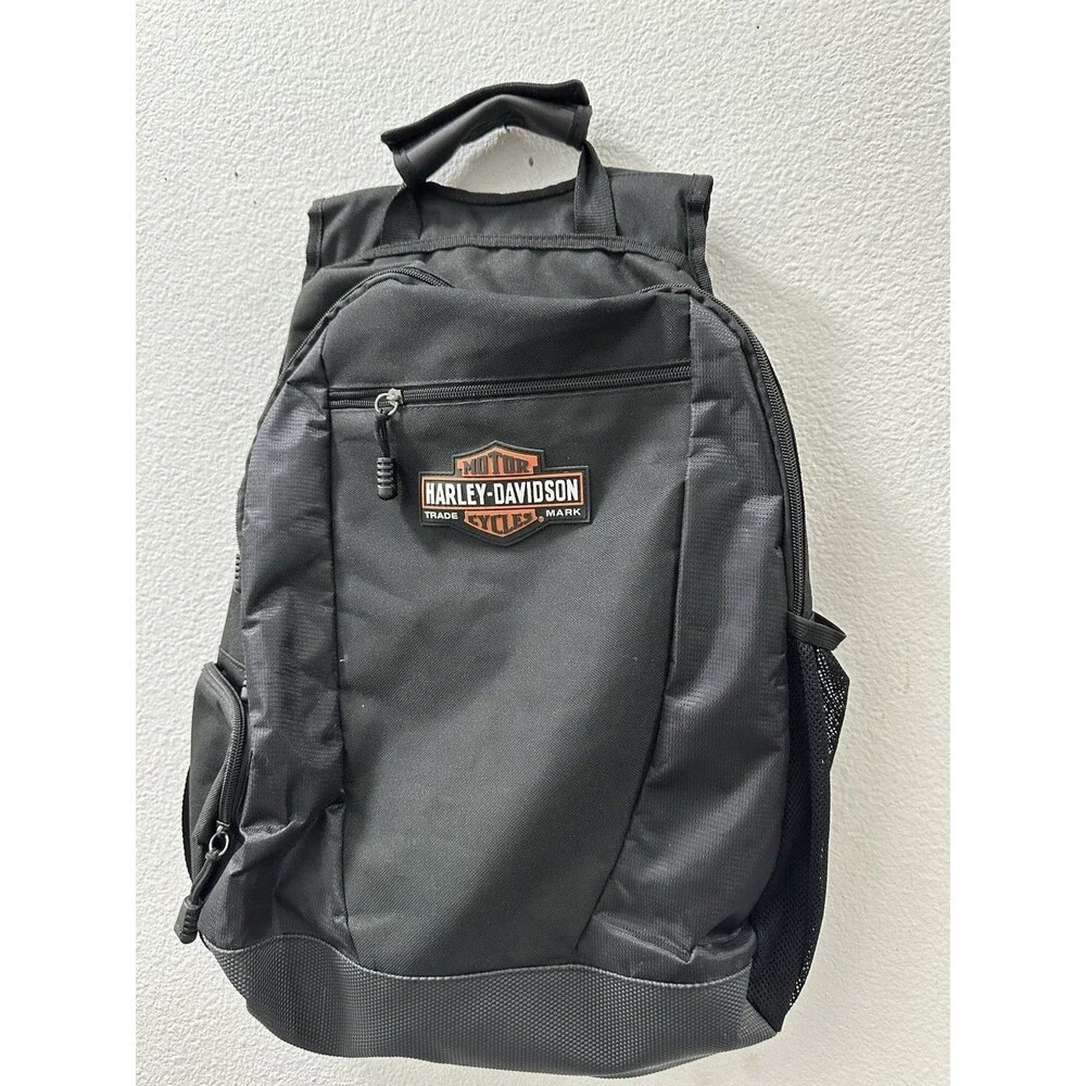 Harley Davidson Genuine Motorcycle Black Adjustable Backpack Laptop Compartment